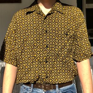 Patterned Puritan Button Down Short Sleeve Shirt